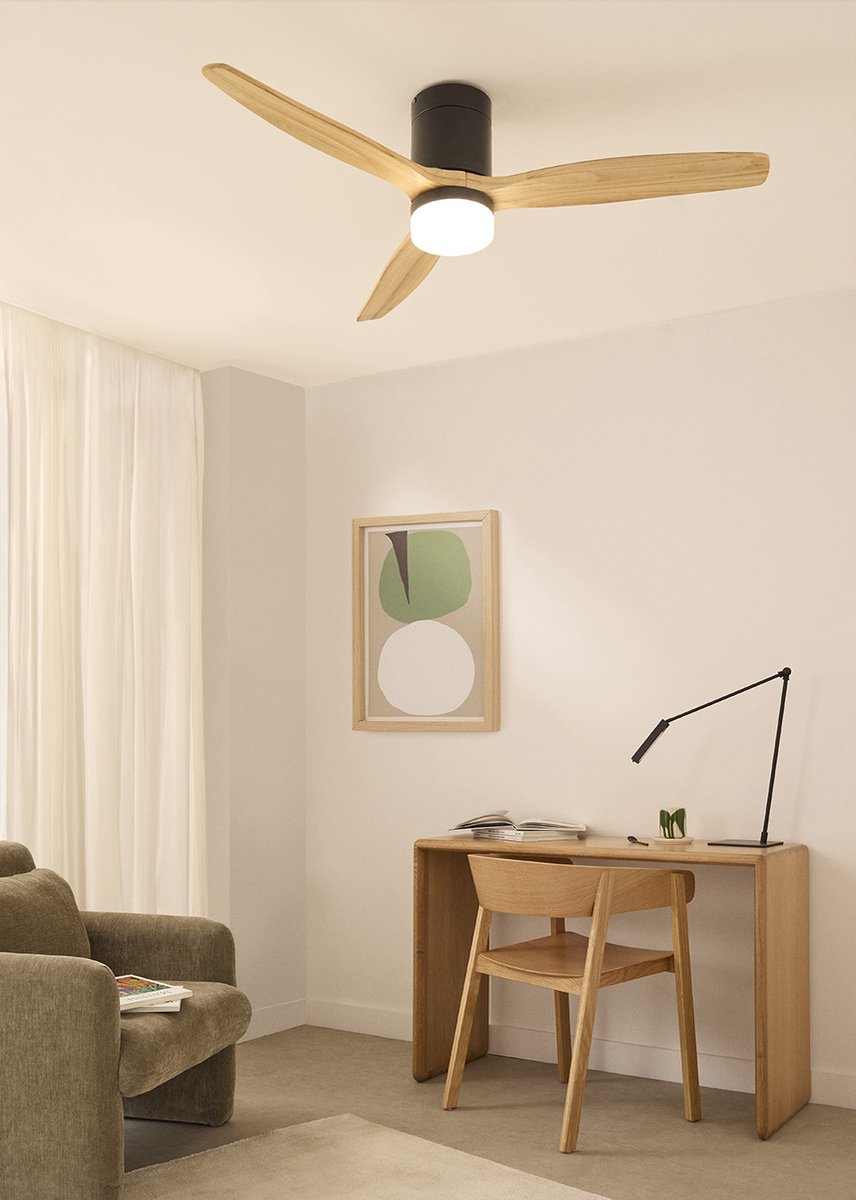 CREATE Windcalm M/plafondventilator, saliegroen met wifi en