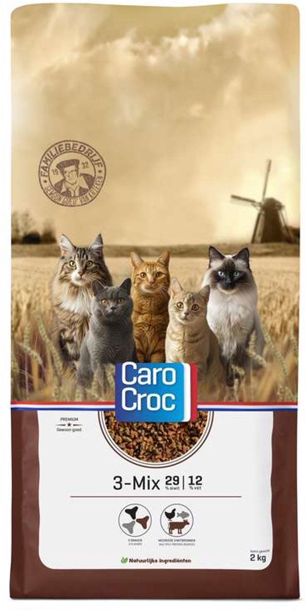 CaroCroc 3-Mix 7kg met catessy stick 5 gram