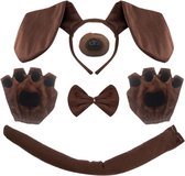 Hondenkostuum Voor Kinderen En Volwassenen - Dalmatiër Kostuum Met Oren Staart En Halsketting Voor Halloween En Carnaval