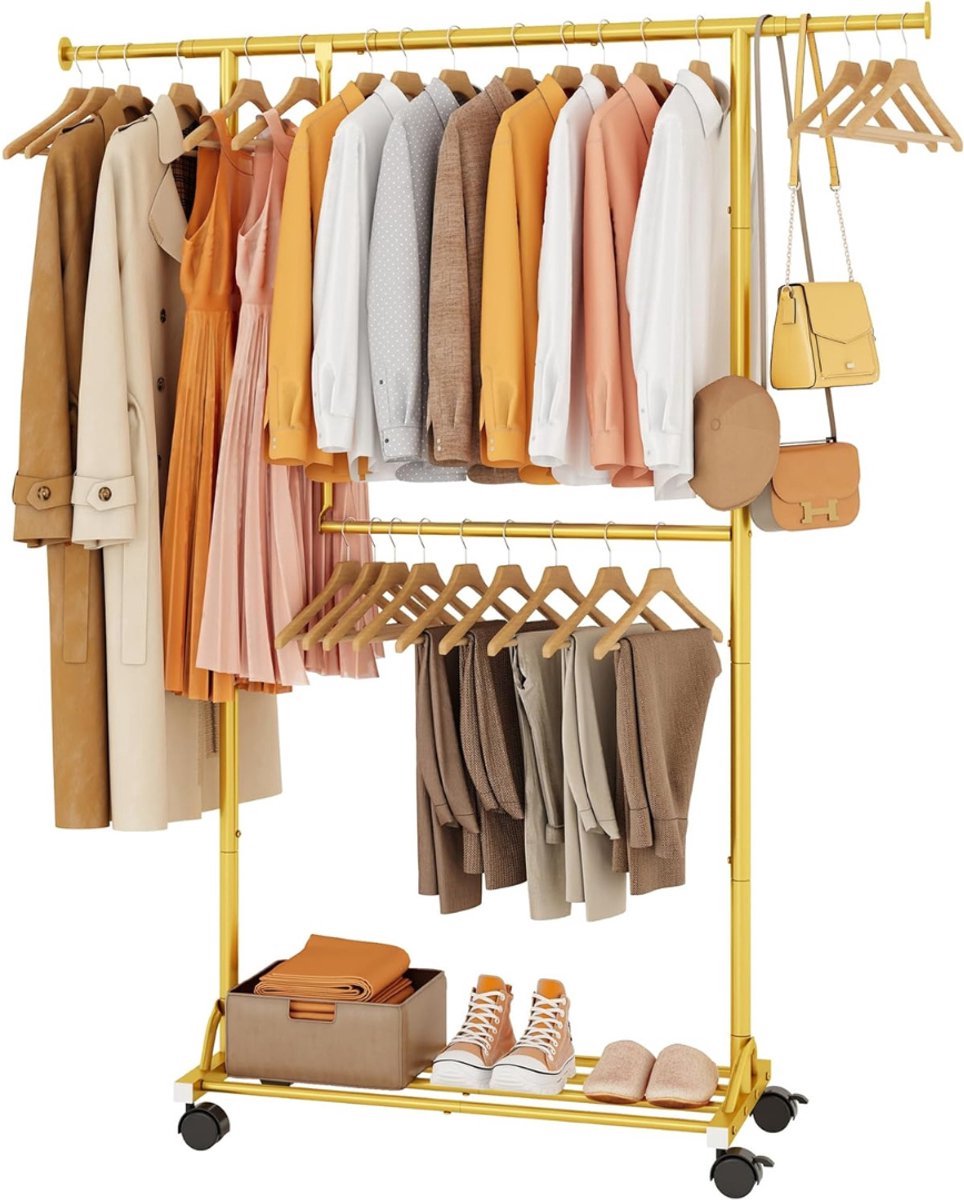 Thuys – Kledingrek Metaal – Kledinghangers – Dressboy – Goud