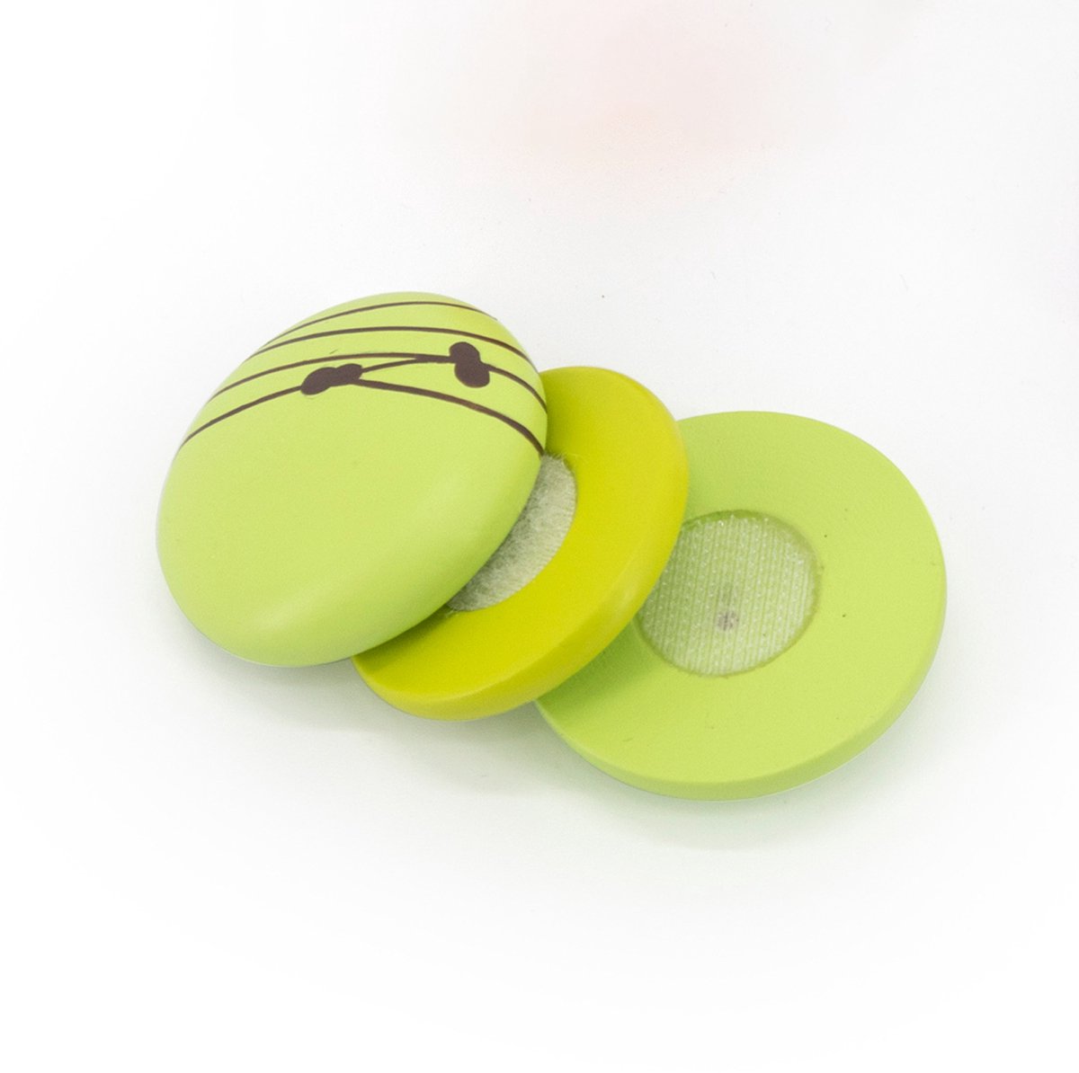 Woet® Houten Speelgoed Macaron Set - 6 Stuks met Klittenband - Speelgoedeten voor Kinderen - Rollenspel Keukenspeelgoed - Vanaf 2 Jaar — afbeelding 4
