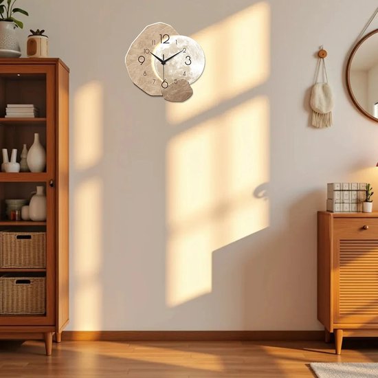 HZDHCLH 30 cm beige geruisloze wandklok zonder tikkende geluiden, gemakkelijk af te lezen wandklok analoog, moderne op batterijen werkende klok voor school, kantoor, woonkamer, keuken HZDHCLH 30 cm beige geruisloze wandklok zonder tikkende geluiden, gemakkelijk af te lezen wandklok analoog, moderne op batterijen werkende klok voor school, kantoor, woonkamer, keuken