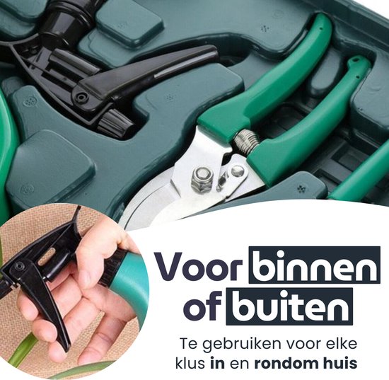 Maomi™ 10-Delige Tuingereedschapset - Incl. Opbergkoffer - Tuingereedschap - Snoeischaar- Tuinset - Snoeischaar - Tuinieren - Tuin gereedschap - Bloemenschaar - Voegenborstel - Plantenspuit - Hark - Tuin - tuingereedschap van Merkloos	 — afbeelding 3