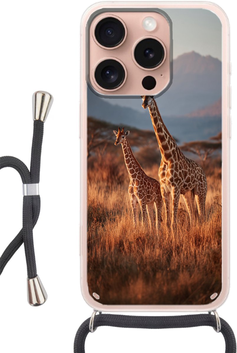 Giraffen - Hoog gras - Acaciabomen