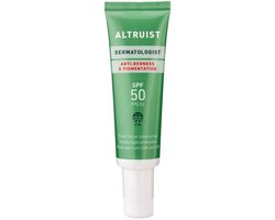 Altruist Anti-Roodheid & Pigmentatie SPF50 - Getinte Dagcrème - Voor De Gevoelige en Acnegevoelige Huid - Getinte Zonnebrandcreme- Camoufleert Roodheid - met Centella Asiatica - Parfumvrij - Dermatologisch getest - 30ml