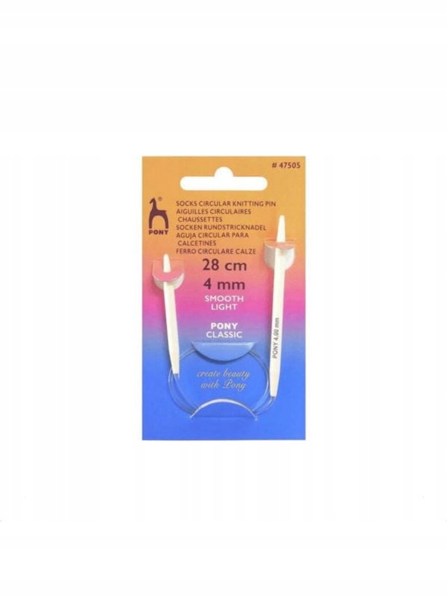 Pony Sockenbreinaalden 4,0 mm x 28 cm - Kunststof met Kabel