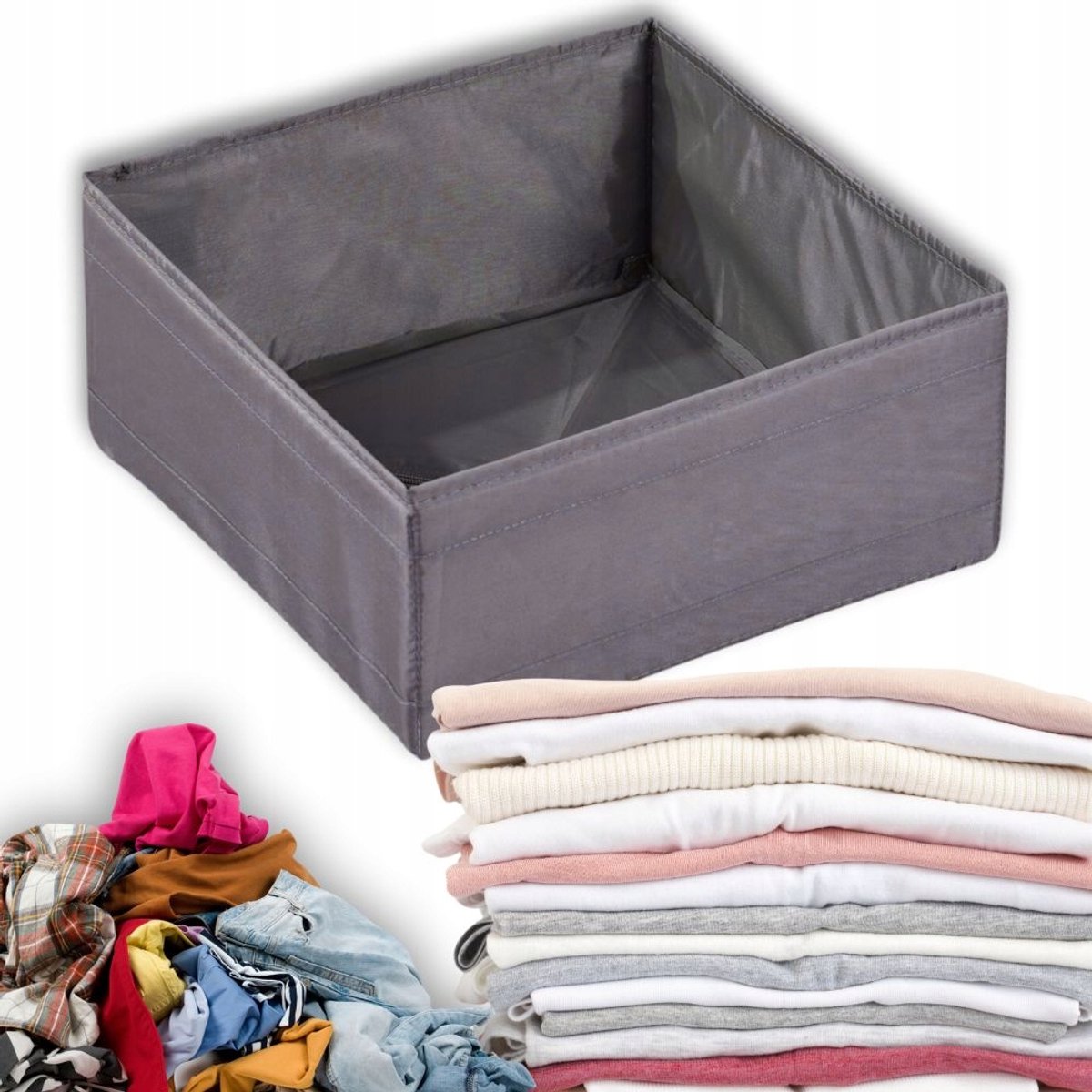 Grijze Stoffen Organizer voor Lades - 28x28x13cm