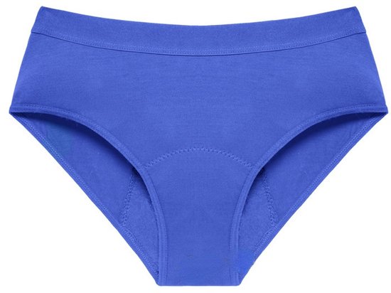 Lot de 3 culottes menstruelles pour femmes, pur coton, étanche, protection menstruelle, lavable, Bleu Royal-2XL