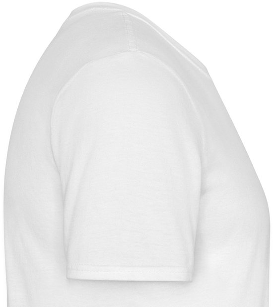Witte T-shirt, linkerkant zijaanzicht.