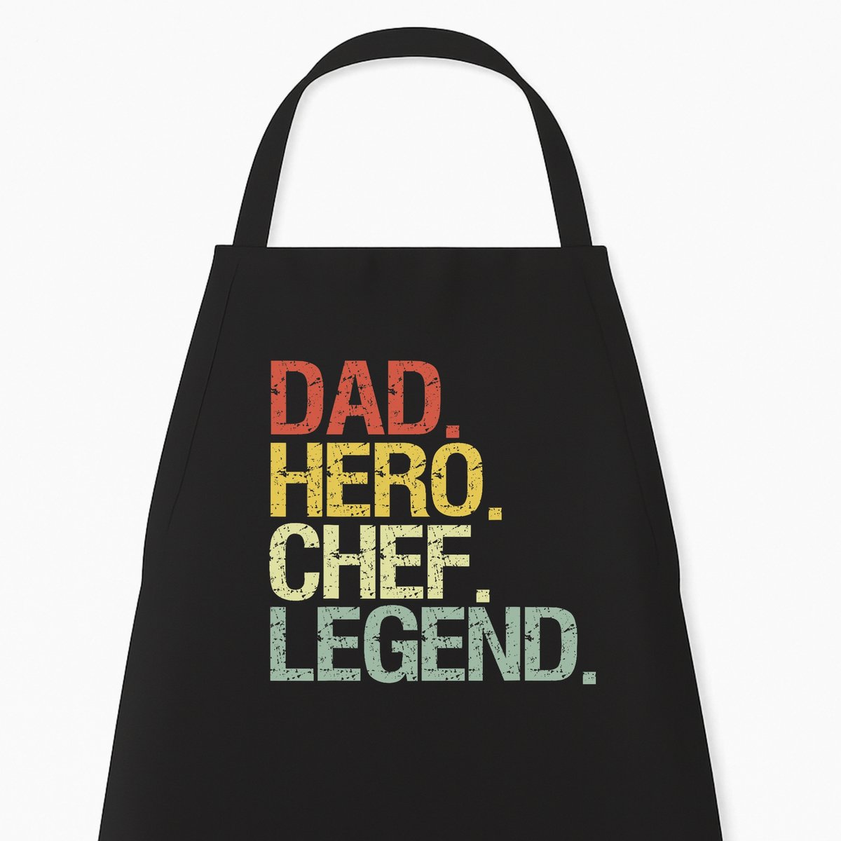 BBQ Keukenschort "Dad. Hero. Chef. Legend." | Vaderdag Cadeau | Kerstcadeau voor Vader | Zwart
