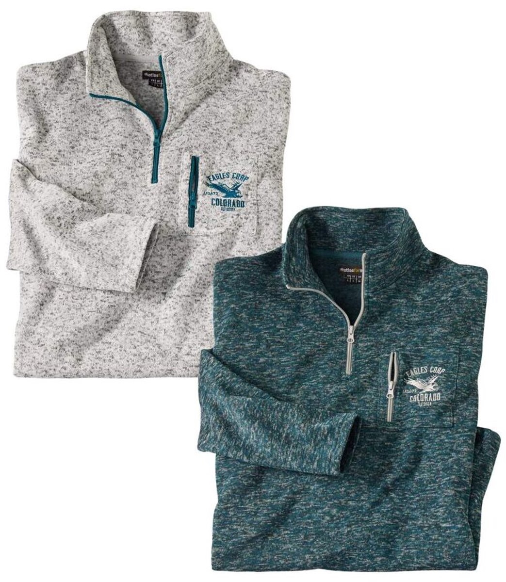 ATLAS FOR MEN - Set van 2 sweaters Colorado - Heren - Verkrijgbaar in grote maten - 5XL
