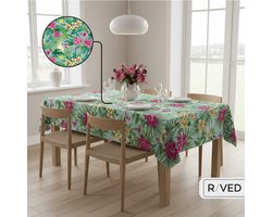 Raved Tafelzeil 140x240 cm - Jungle Roze - PVC - Afwasbaar - Binnen/Buiten