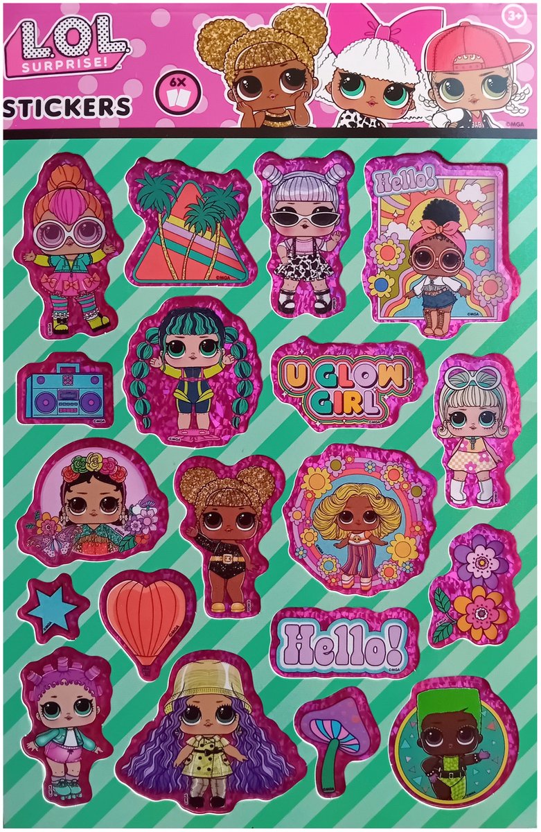 L.O.L Surprise! - 6 stickervellen - +/- 100 stickers - knutselen