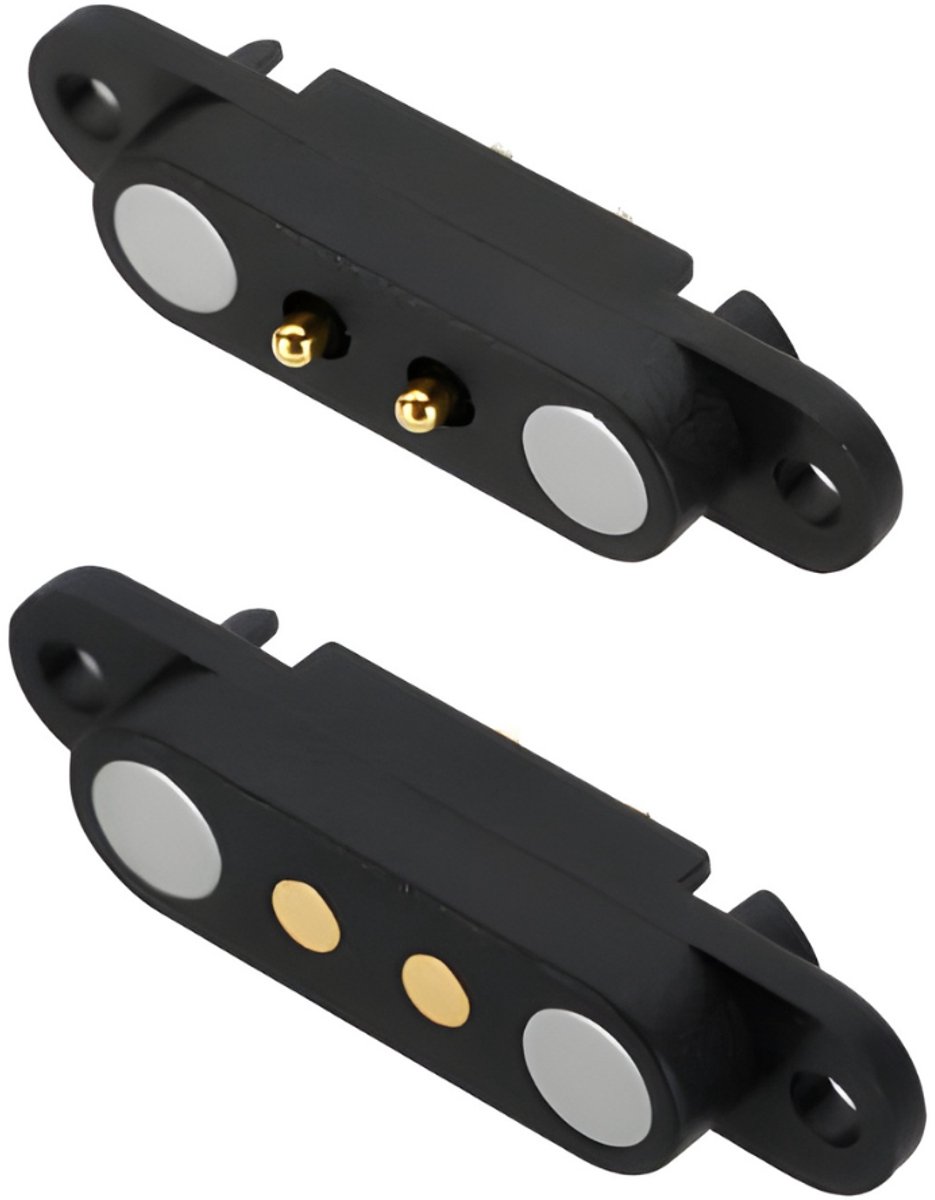 Alta-X - 2 Pin Pogo Magneet connector met montage gat - 2 Polige Magnetische connector