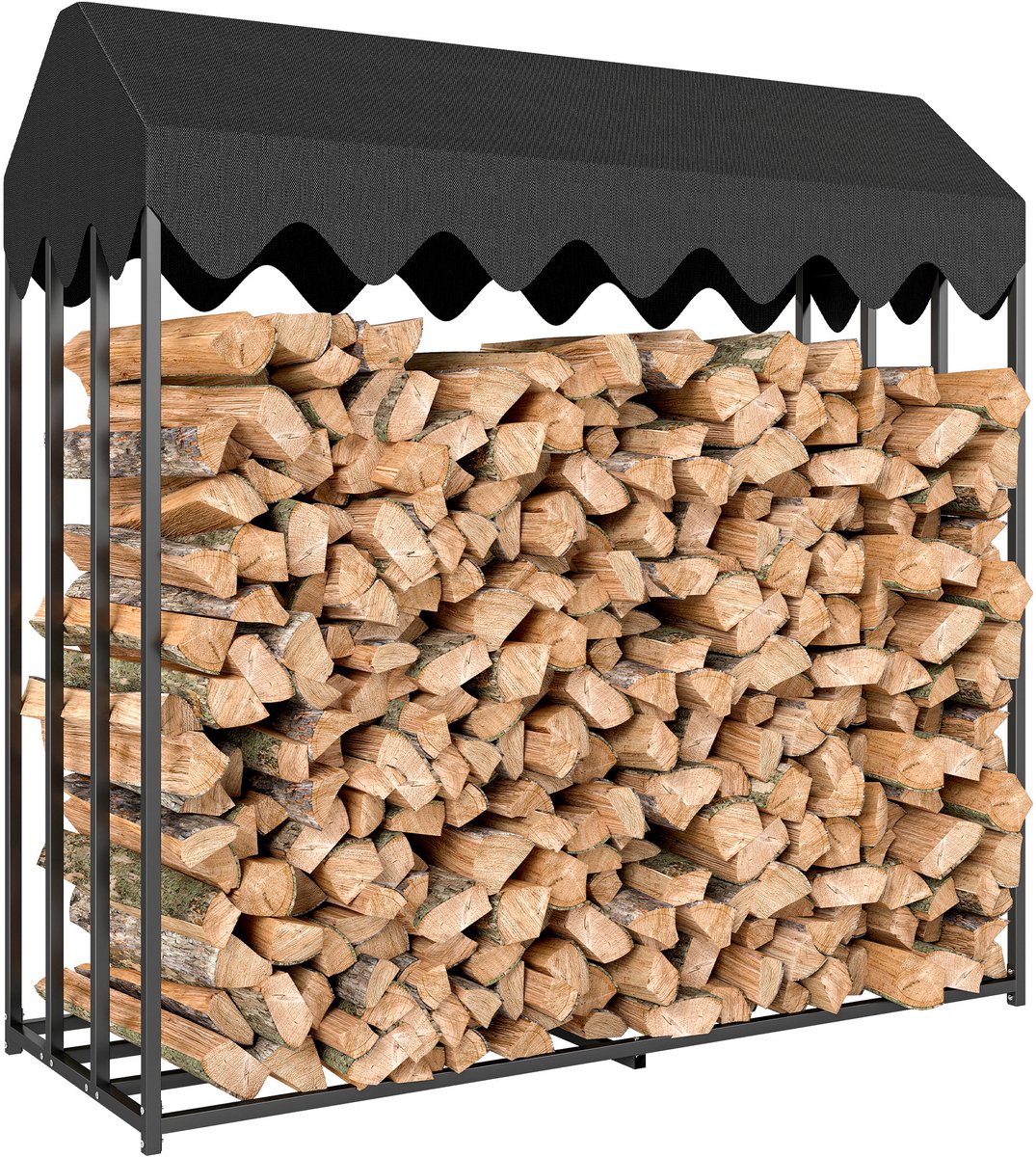 Outsunny Haardhoutrek - Staal, 600D Oxford Stof - 186x70x185cm - Zwart