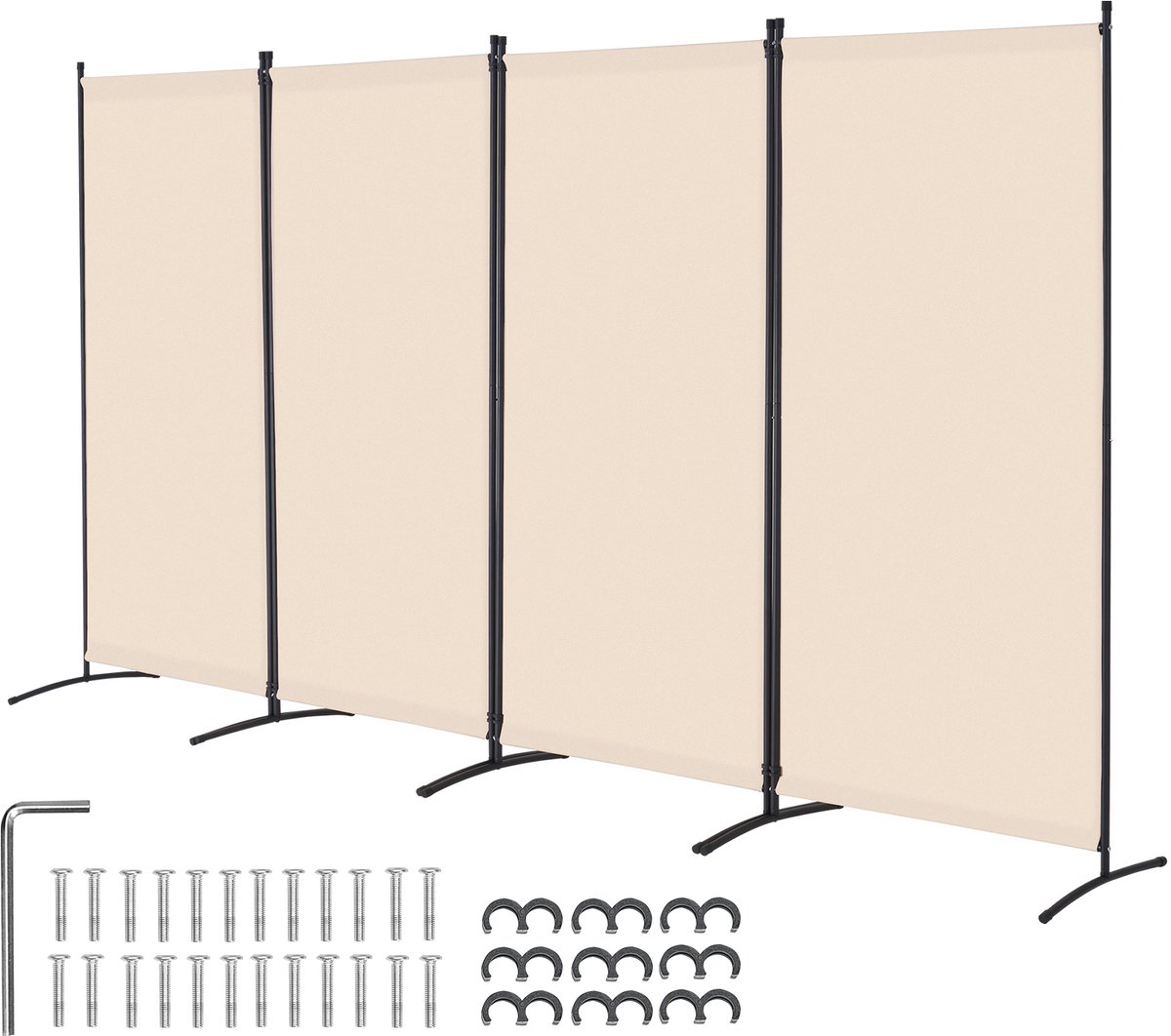 Vevor Scheidingsscherm 3464 mm 4 Panelen Kantoorbeige Privacyscherm