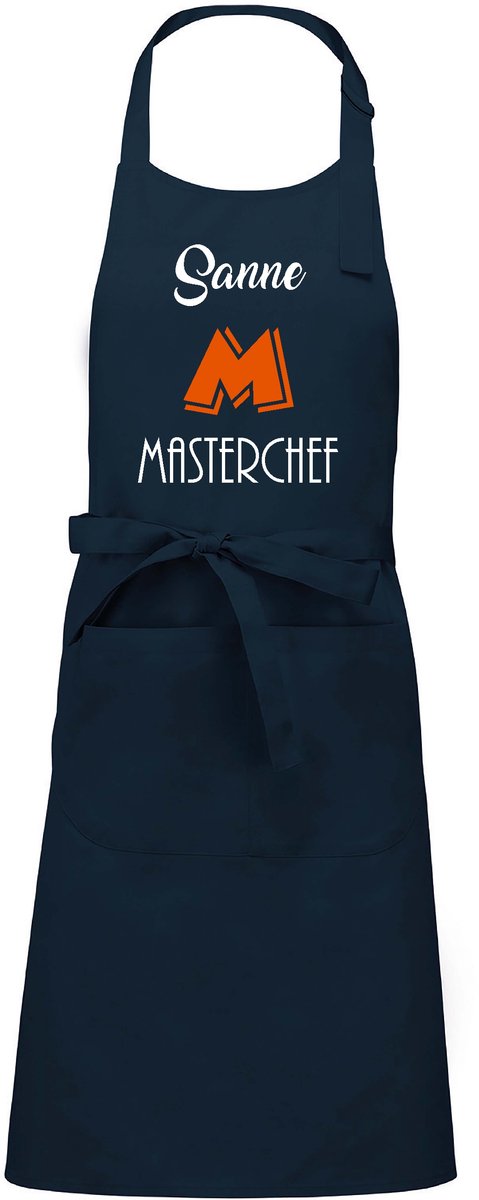 mijncadeautje - luxe keukenschort - Masterchef - navy / blauw