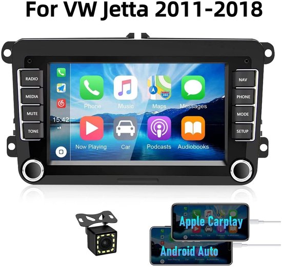 7inch Touchscreen Auto Radio for VW Jetta 2011-2018 | Android 13 2+32G met GPS Navigatie, Draadloos CarPlay, Bluetooth en Achteruitrijcamera