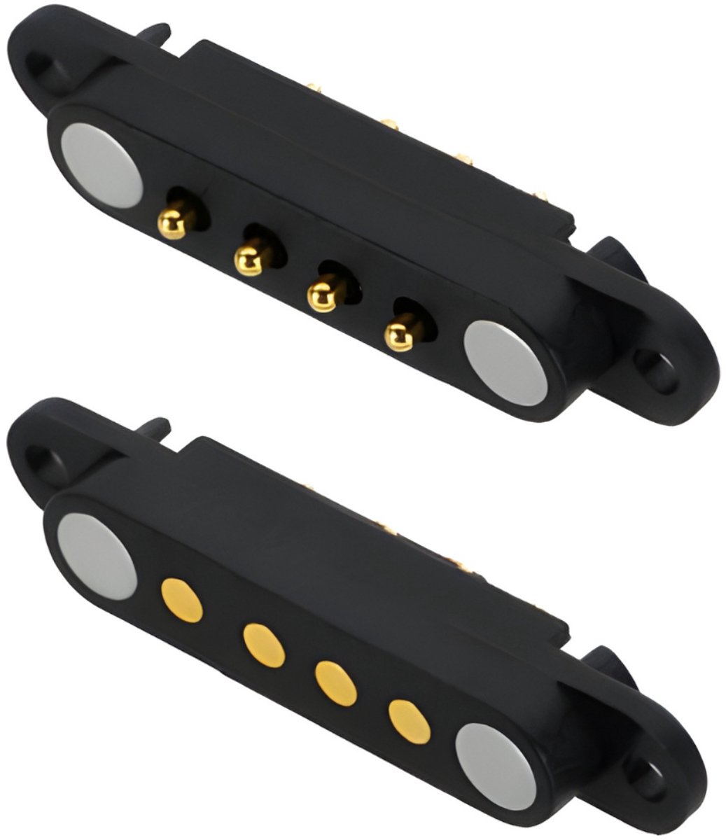 Alta-X - 4 Pin Pogo Magneet connector met montage gat - 4 Polige Magnetische connector