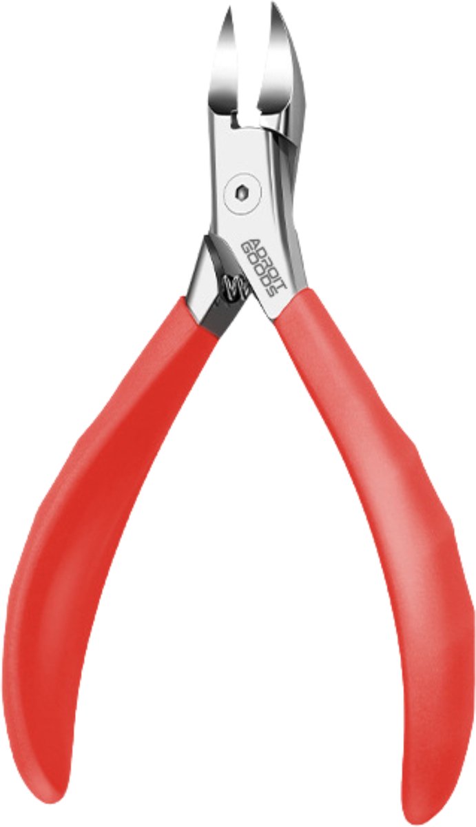AdroitGoods Professionele Precisie Nageltang voor Ingegroeide en Dikke Nagels - extra scherp, gebogen snijpunten - Rood