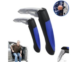 2 stuks - autodeurgreephulp - Auto-noodhulpmiddel - Multifunctionele autodeurgreephulp - 17,5*10,8*5CM - blauw - Uitstaphulp - Instaphulp - Handgreep - Noodhamer – Universeel Autoaccessoire