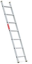 Baulich Professionele aanleunladder aluminium - 7 treden - Rechte ladder met antislip sporten - Lichtgewicht constructie - Werkhoogte 295 cm - 150 kg belastbaar