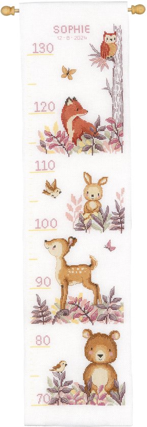 Vervaco - Telpakket kit - Geboorte - Groeimeter - In het bos - PN-0202494