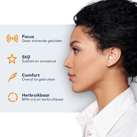 Slowwave Premium Earplugs - Siliconen oordopjes - Comfortabele en effectieve oordopjes om te slapen - Ook geschikt voor werken, reizen, zwemmen, studeren, uitgaan etc.