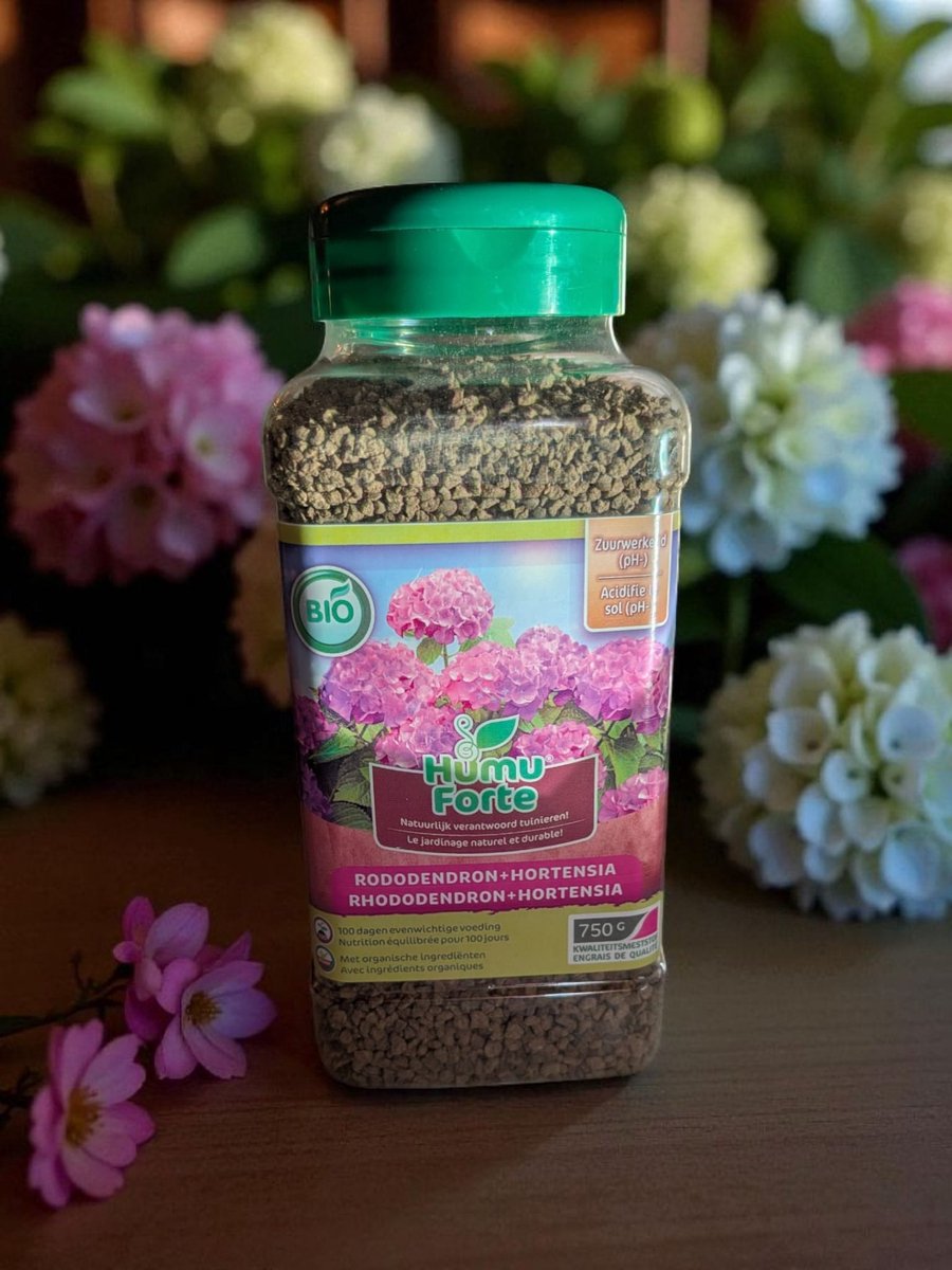 Humuforte Rododendron & Hortensia Meststof 750 g | Biologisch | 100 Dagen Voeding | Voor Zure Bodem Planten