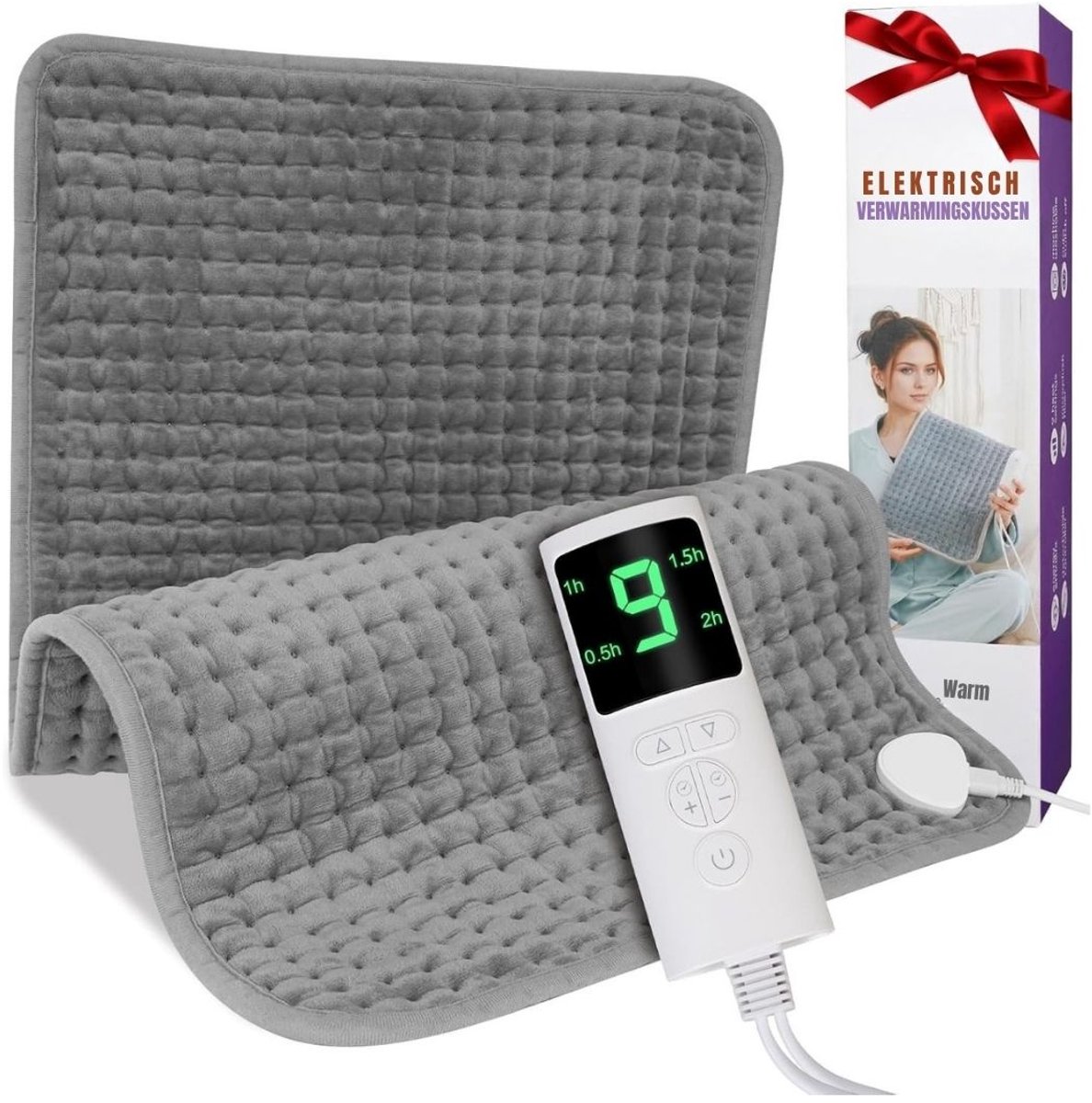 RWB® Warmtekussen Elektrisch - Warmtekussen - Extra Groot Warmtekussen - 9 Niveau's - 44 x 84 CM