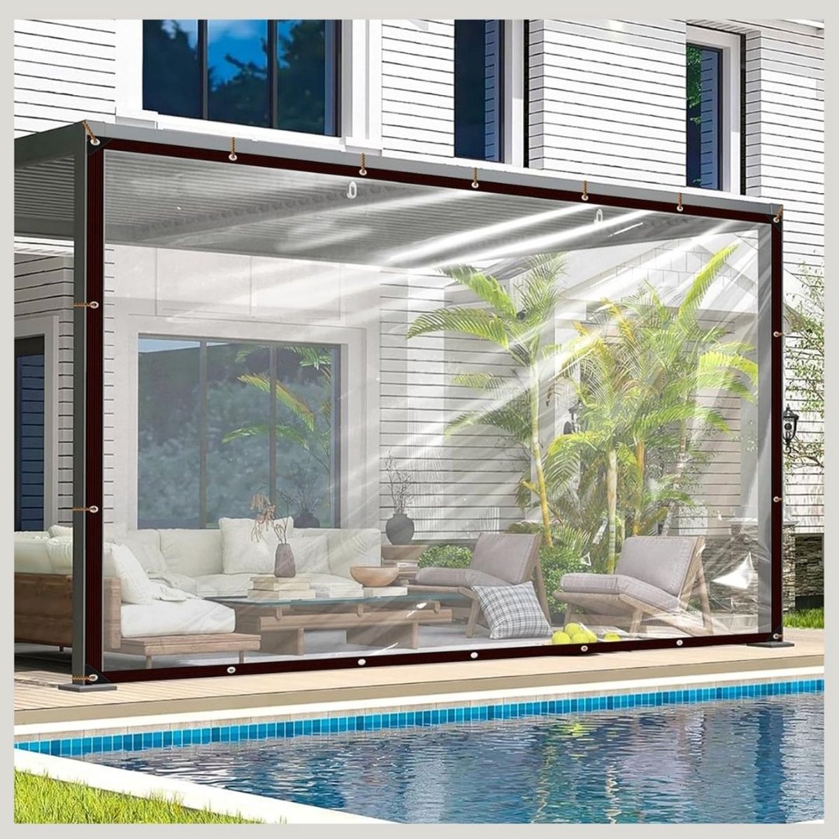 RWB® Veranda Zeil - Transparant Zeil - Afdekzeil - 2x6 - Transparant