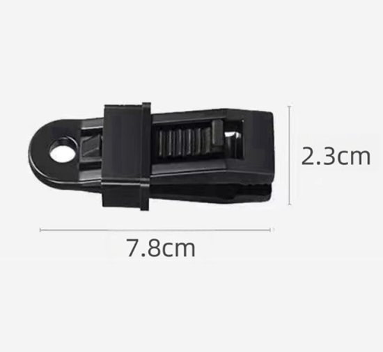 20 stuks - Tent klemmen - Dekzeilclips - Tentclip - tentclip luifelclip - campingluifelclip - krokodillenklemmen - dekzeilclip dekzeilclip - voor zwembaden, luifels, caravanluifels, autohoezen, buitententen, luifels en hoezen - 7.8*2.3 cm - zwart van Gadgy — afbeelding 5