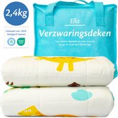 Ella Verzwaringsdeken Kind 2,4kg - OEKO-TEX Katoen Zwaartedeken 90 x 120cm - Weighted Blanket - Verzwaarde Deken Dino