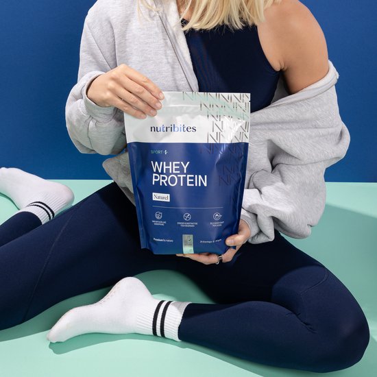Nutribites Whey Protein Naturel - 22,3g eiwit per scoop - Compleet aminozuurprofiel - Zuiver en goed opneembaar - 780g van Merkloos — afbeelding 2