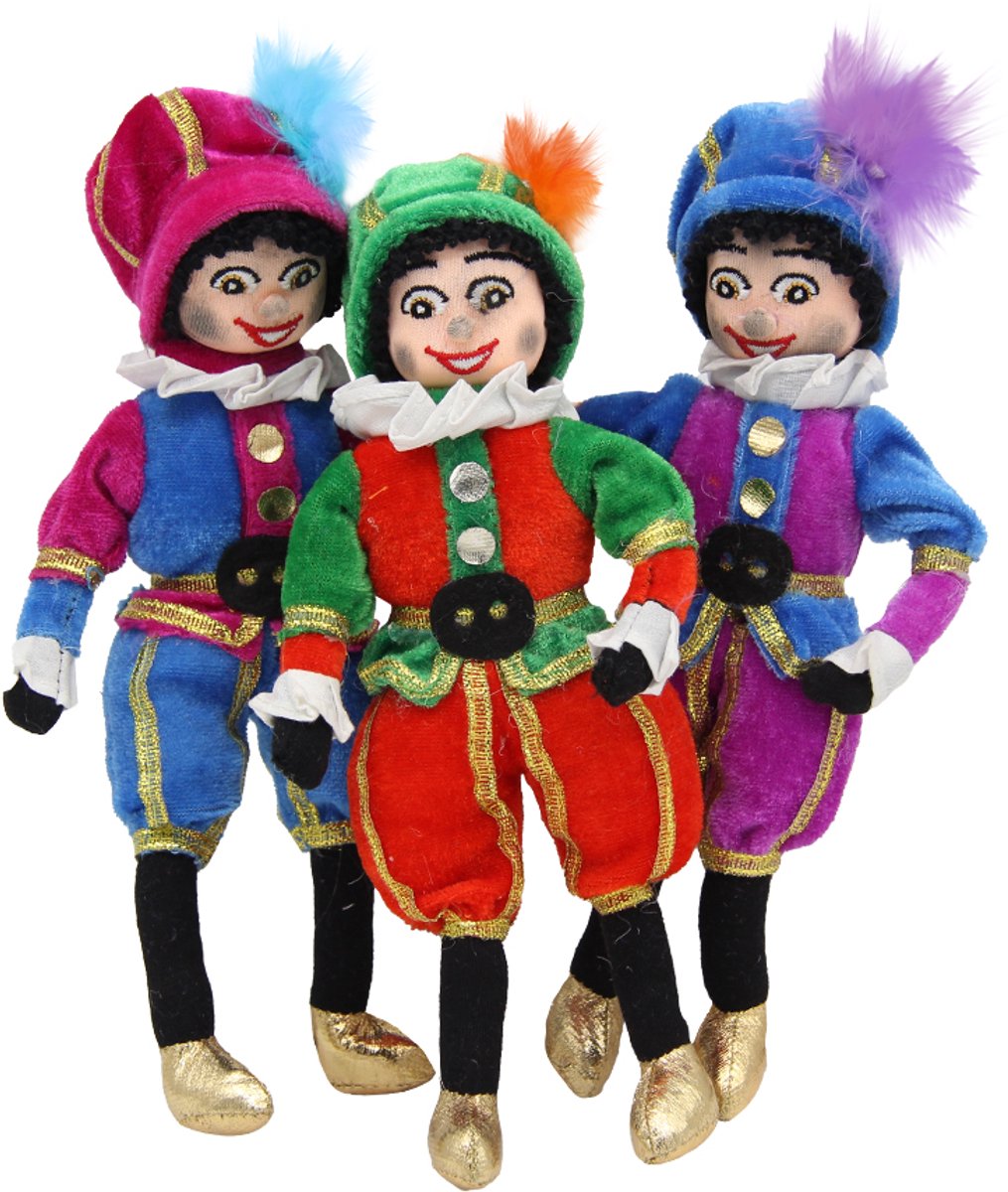 Piet Mini set van 3 - Sinterklaasdecoratie - roetveegpiet