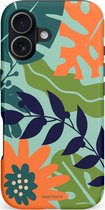 Casetastic hoesje geschikt voor Apple iPhone 17 - MagSafe - Dubbellaagse bescherming - Wildbloei - Fashion Case - Mintgroen Petrol Oranje