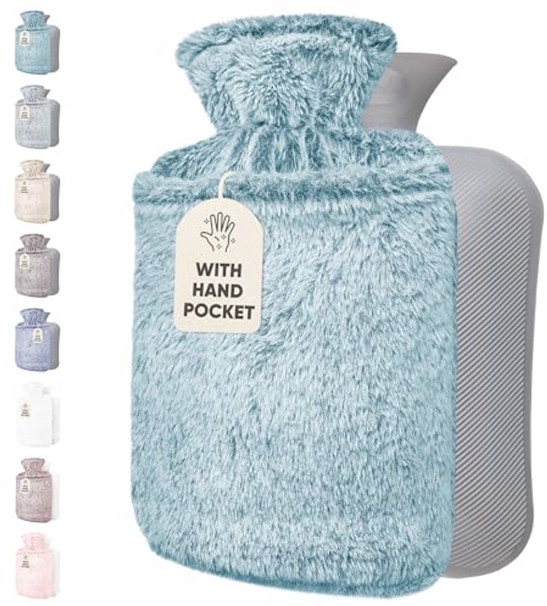 Warmwaterkruik 1,8L met Zachte Hoes - Voor Pijnverlichting en Comfort in Koude Nachten