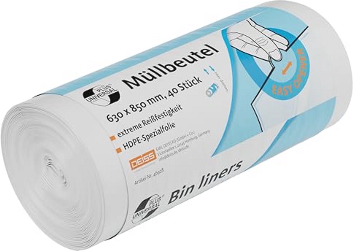 Afvalzakken Universeel 80 L - 40-pack - Scheurbestendig en Eenvoudig in Gebruik