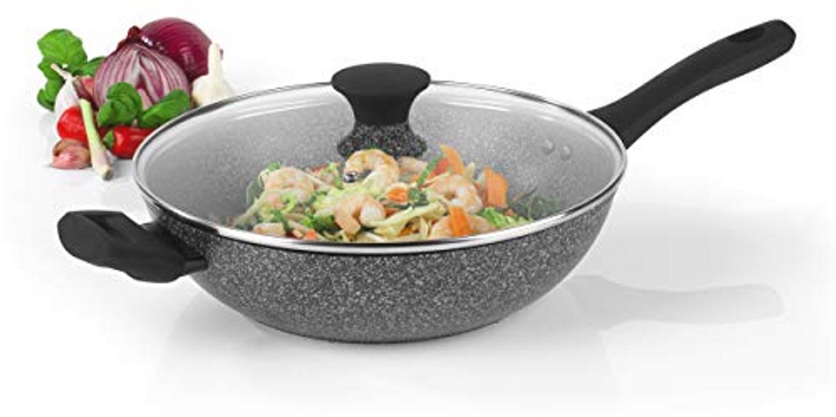 28 cm Non-Stick Wok van Aluminium - Geschikt voor Inductie en Vaatwasmachine