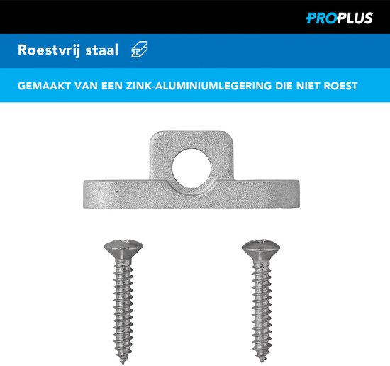 ProPlus Horizontale metalen framebevestigingsoogjes - set van 3 - roestbestendig - met RVS schroeven van ProPlus — afbeelding 2