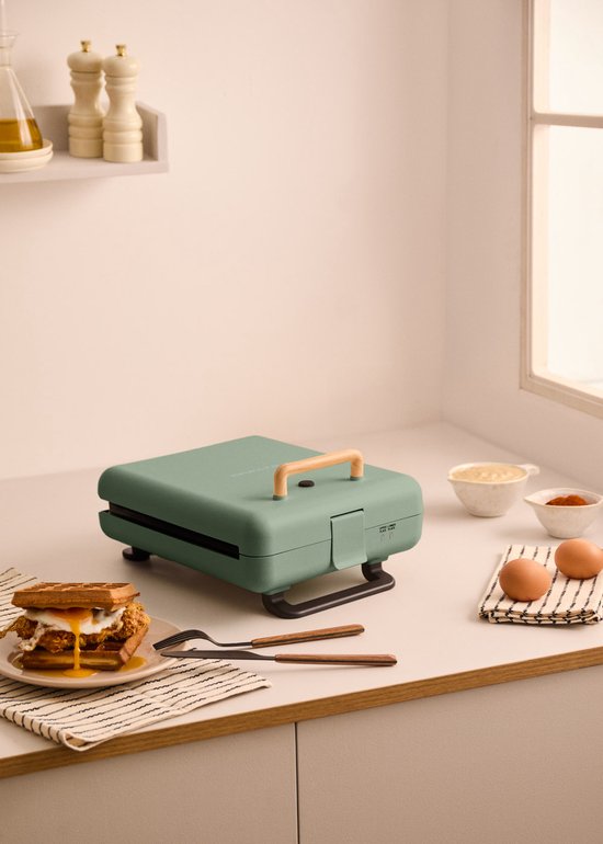 CREATE - Tosti-ijzer, grill en wafelijzer met verwisselbare platen - Sage - Viervoudig - STONE STUDIO van CREATE — afbeelding 5