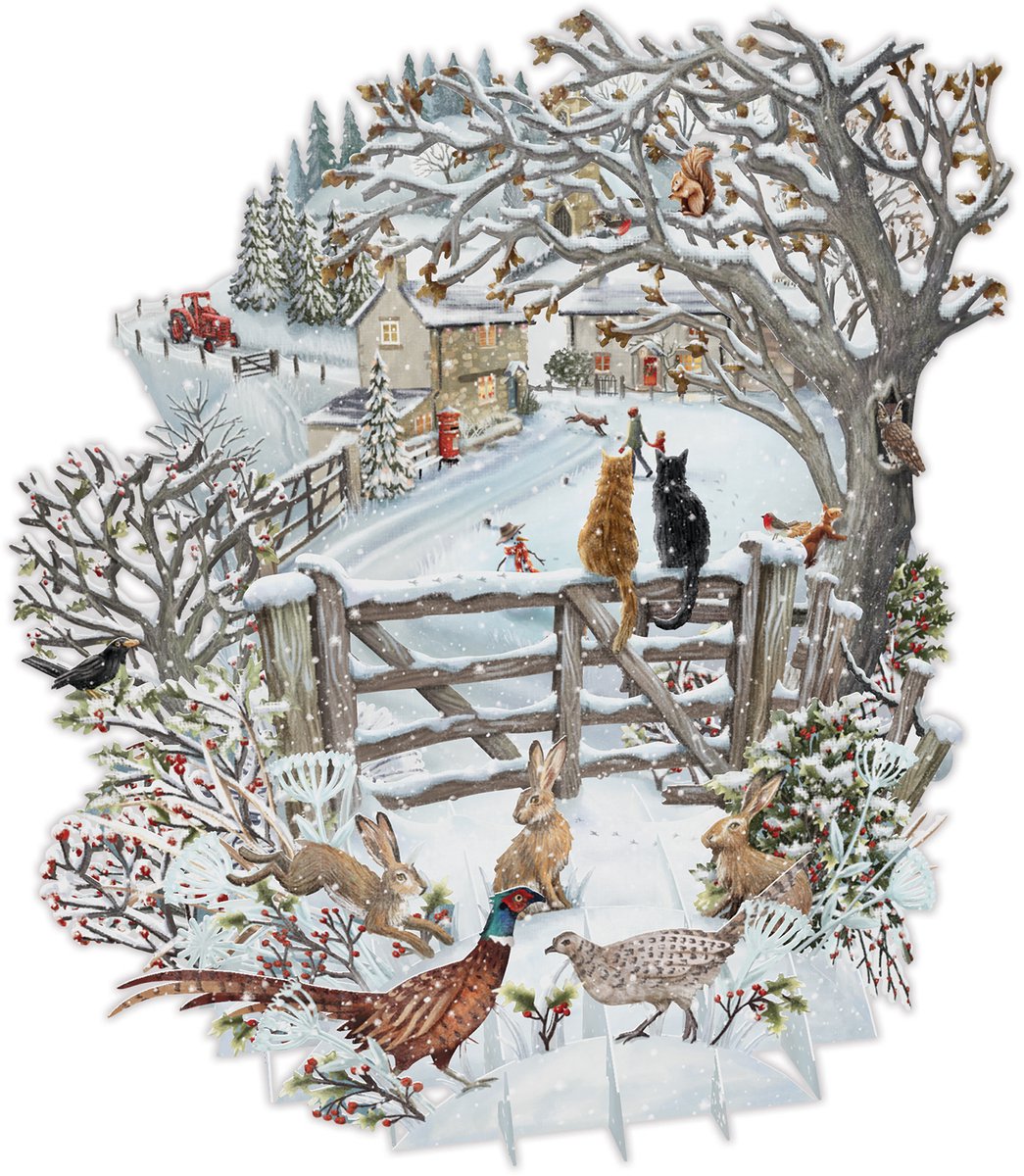 3D-Pop Up Wenskaart Let It Snow - Laser gesneden kerstkaart