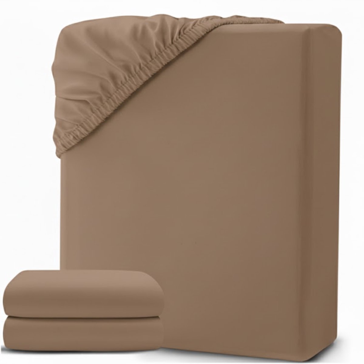 White-Label® Matrasovertrek 180x200 - Dekbedovertrek - Hoeslaken - Matrasbeschermer - Extra Zacht - Bruin