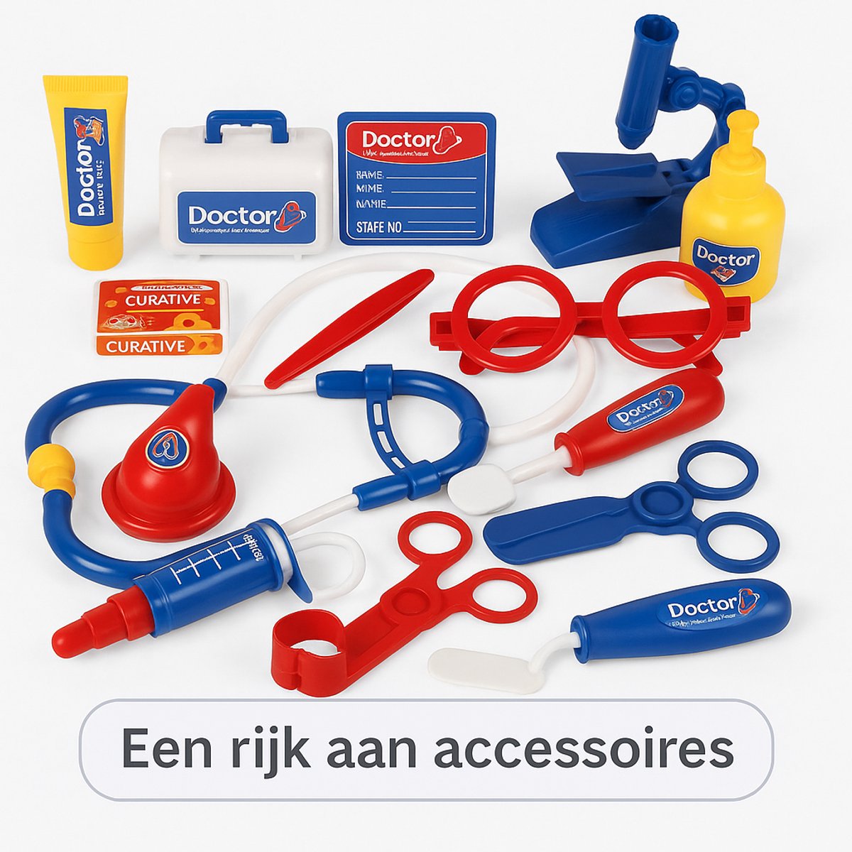 Dokterset Speelgoed - Dokterset 14 delig - Doktersset - Dokterskoffer - Speelgoed Doktersset - Dokter Speelgoed - Dokter Speelgoed Koffer - Black Fryday Deals - Sinterklaas Cadeautjes — afbeelding 3