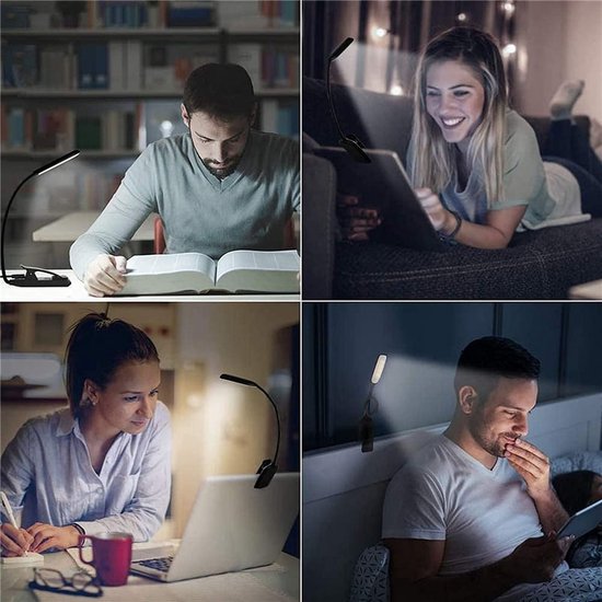 Oplaadbare leeslamp met 9 leds, 5 standen, touchbediening en een batterijduur tot 60 uur. Verkrijgbaar in zwart. van Merkloos — afbeelding 4