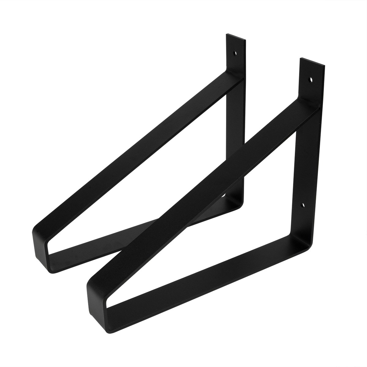 Wovar Plankdrager Zwart Industrieel 20 x 30 cm | Set 2 Stuks