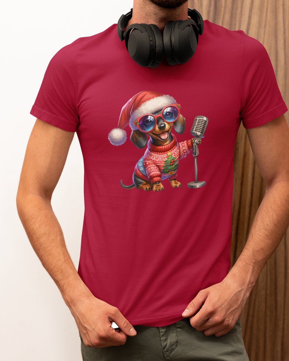 Singing Dog Kerst - Kerst T-shirt Rood - Grappig T-shirt - Maat XXL - Kerst Cadeau Mannen - Limited Edition