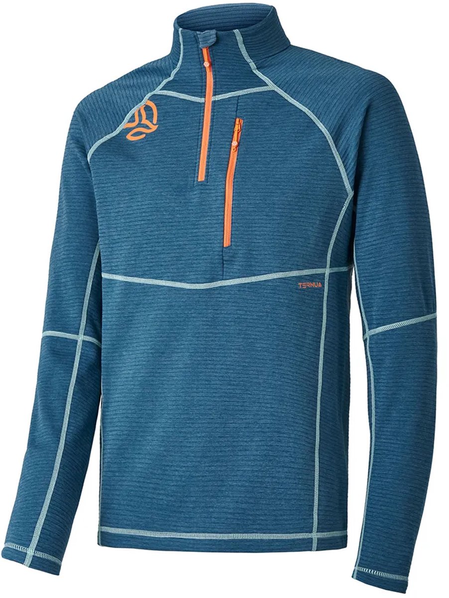 Ternua Momhill Fleece Met Halve Rits Blauw M Man