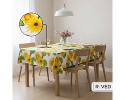 Raved Tafelzeil – 140 cm x 260 cm – Zonnebloem Geel – PVC – Afwasbaar