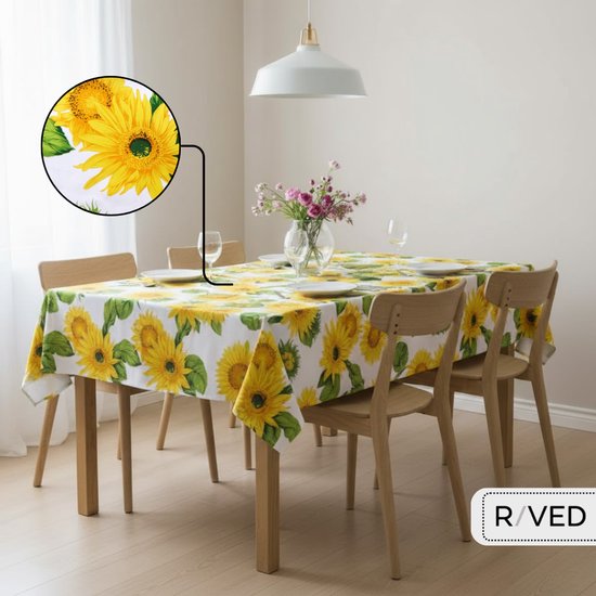 Design Nappe/Nappe Motif Tournesol Coloré ↔ 140 cm x ↕ 260 cm - PVC-Lavable